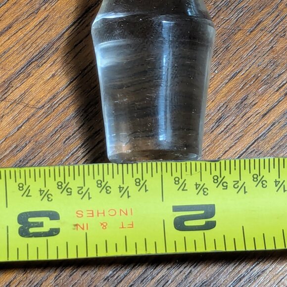 Vtg MCM Clear Glass OR Crystal Ball Top Decanter Stopper - 3.5" Long - Elegant! - Picture 7 of 7